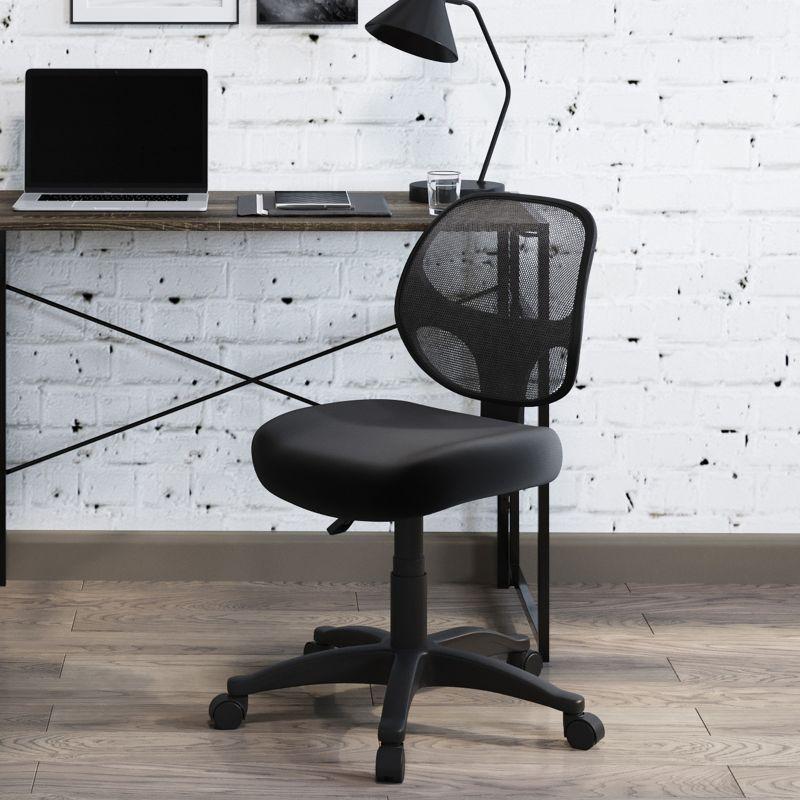 ErgoFlex Black Mesh Swivel Adjustable Armless Task Chair