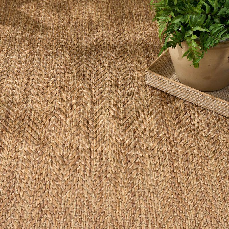 Nourison Horizon Indoor/Outdoor 8' x 10' Natural Modern Chevron Flatweave Rug