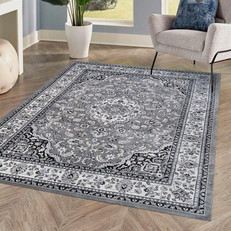 Palmette Modern Persian Floral Area Rug - JONATHAN Y