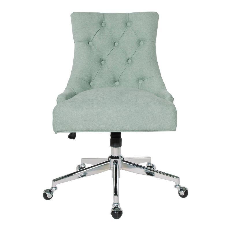 Amelia Office Chair Mint - OSP Home Furnishings: Ergonomic, Swivel, Chrome-Plated Frame, Adjustable Height