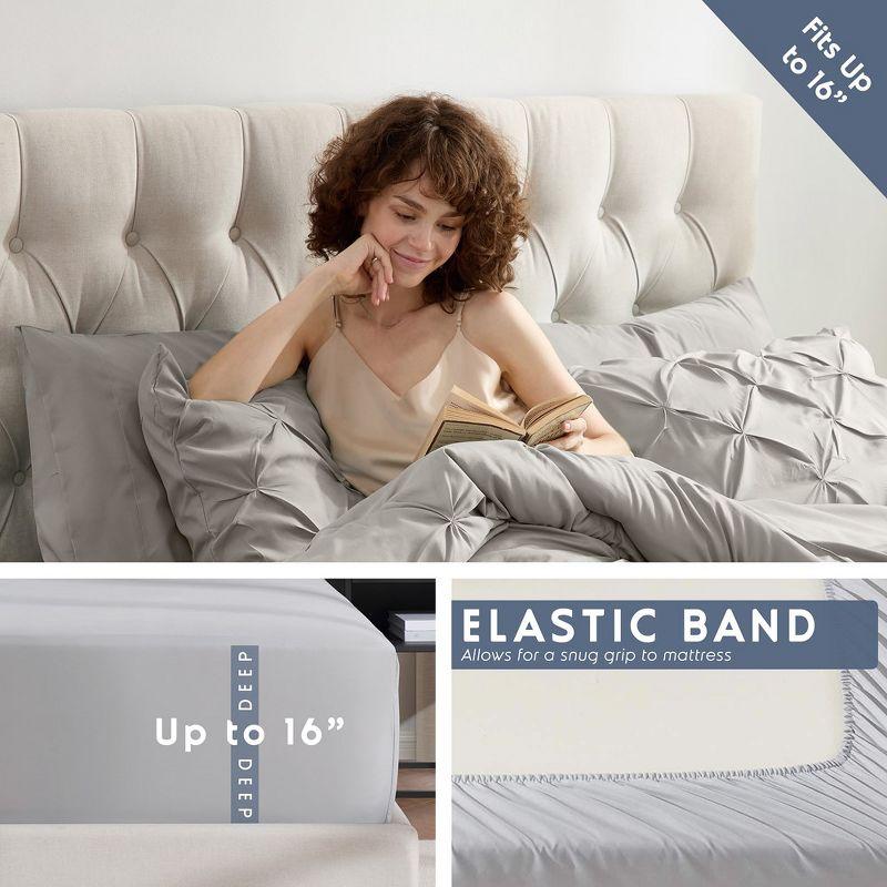 Nestl Bed-in-A-Bag Pleated Comforter Set with Bed Sheets