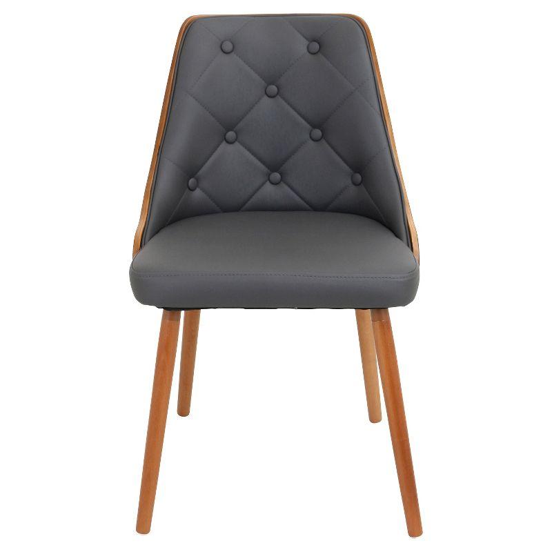 Gianna Mid Century Modern Walnut Dining Chair Wood/Gray - LumiSource: Button Tufted, Curved Frame