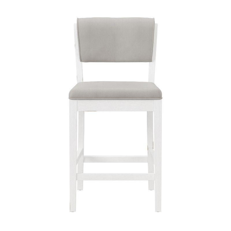 Clarion Wood and Upholstered Panel Back Counter Height Stool Sea White - Hillsdale Furniture