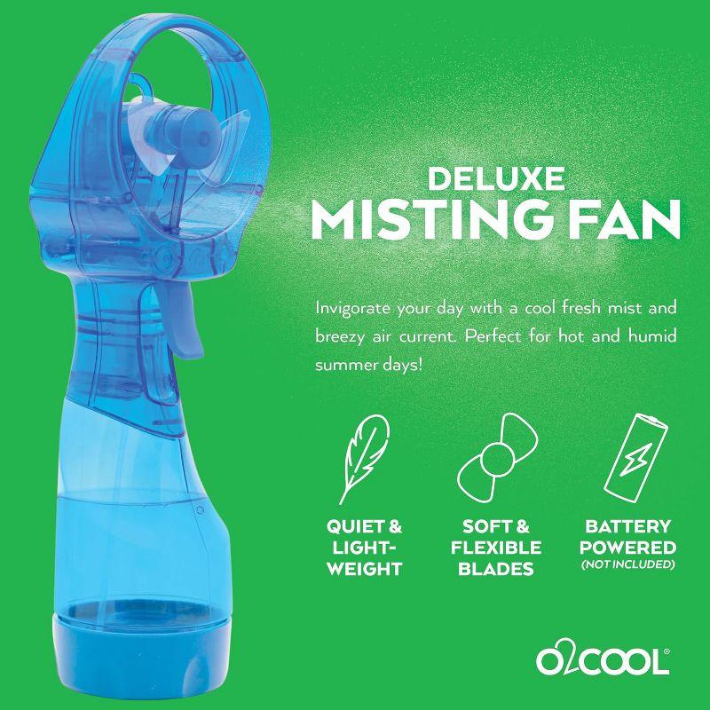 O2COOL Deluxe Misting Fan - 2 Pack - Light Blue