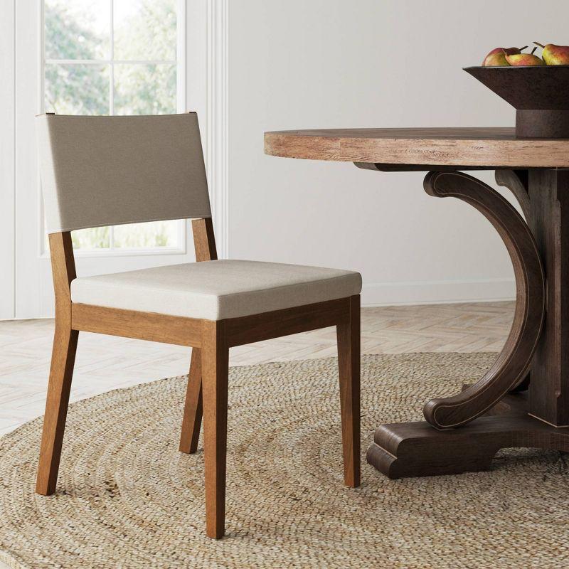 Nathan James Linus Modern Dining Chair: Cushioned, Rubberwood Legs, Easy Assembly