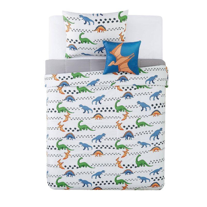 Dino Tracks Comforter Set White - My World