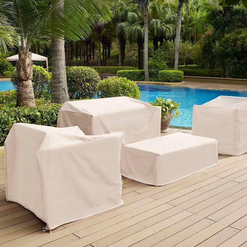 Heavy-Gauge Vinyl 4-Piece Outdoor Furniture Cover Set in Tan