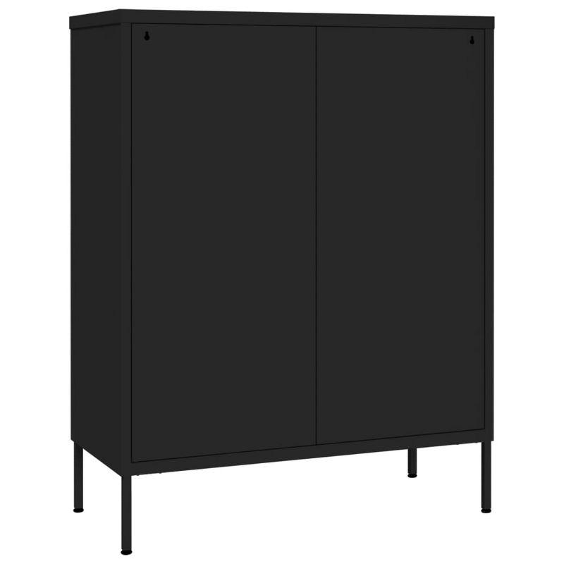 VidaXL Drawer Cabinet Black 31.5"x13.8"x40" Steel