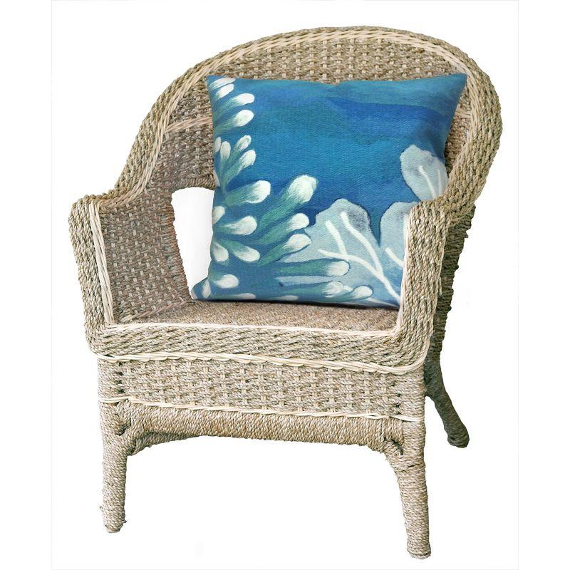 Blue Coastal Reef Indoor/Outdoor Square Pillow