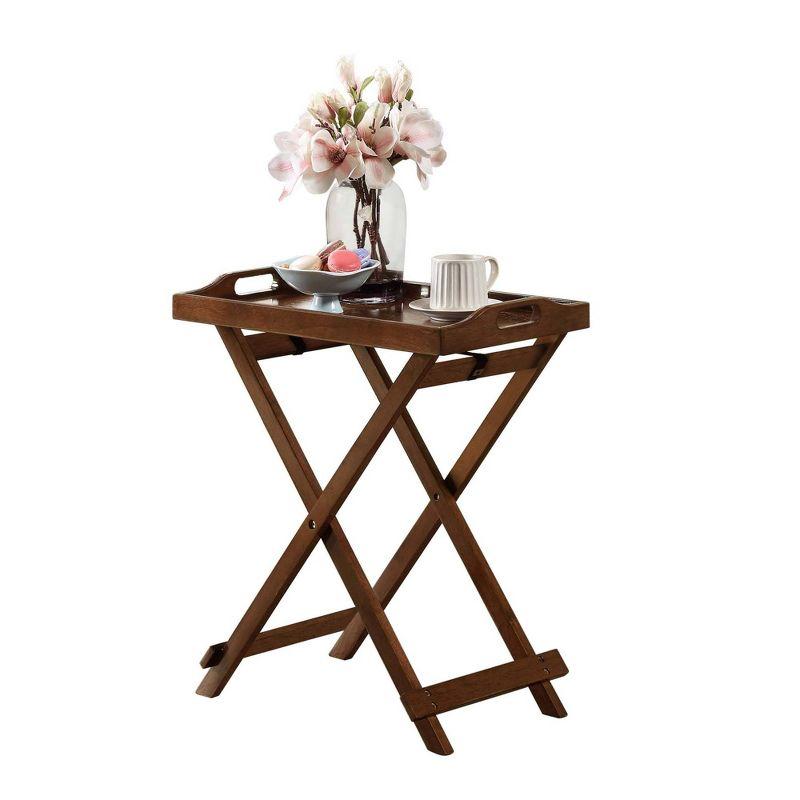 Designs2Go Folding Tray Table Espresso - Breighton Home: Sturdy Sofa Side & Portable Accent Table