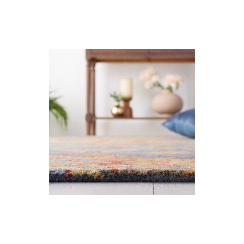 Heritage HG653 Handmade Area Rug - 4'x6' - Navy/Gold - Safavieh