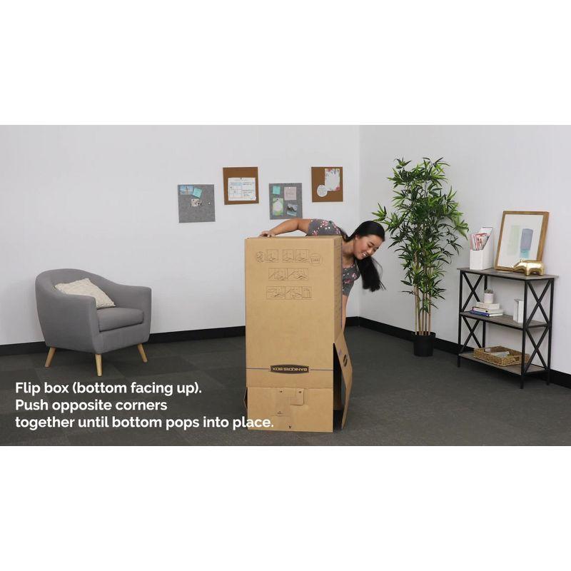 Bankers Box 3pk SmoothMove Short Wardrobe Moving Boxes - Fellowes: Recyclable Brown Paper, 20"x20", Moving Supplies