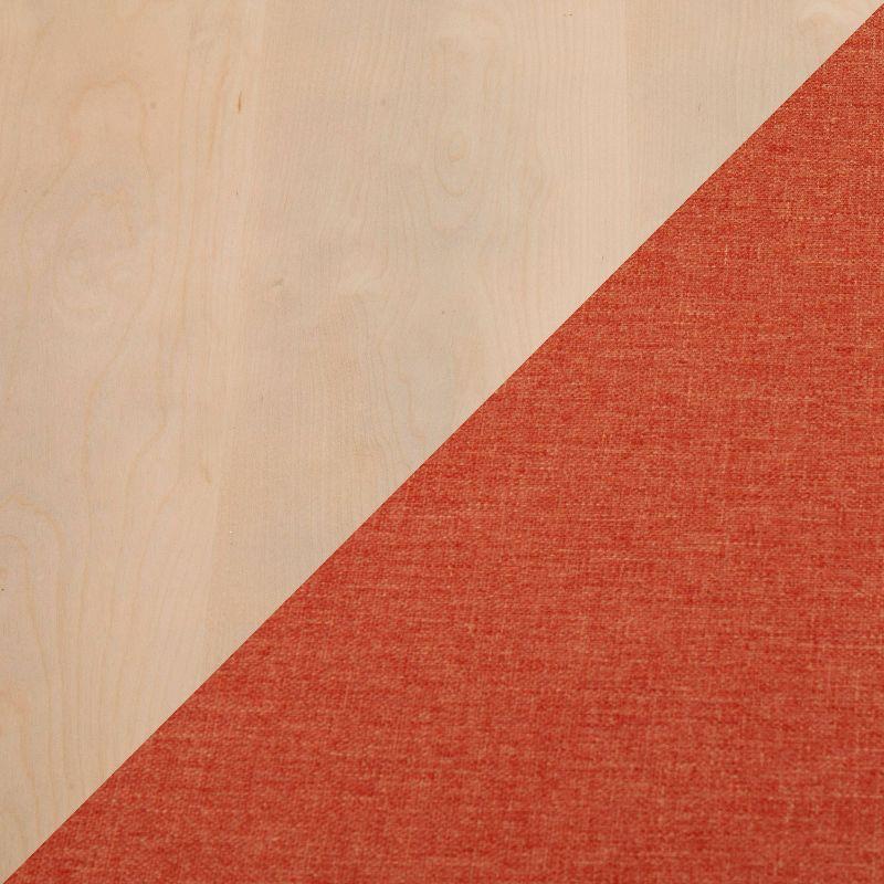 LumiSource 42" Folia Bench Polyester/Wood Natural/Orange: Entryway Seating, Removable Cushions, Seats 2