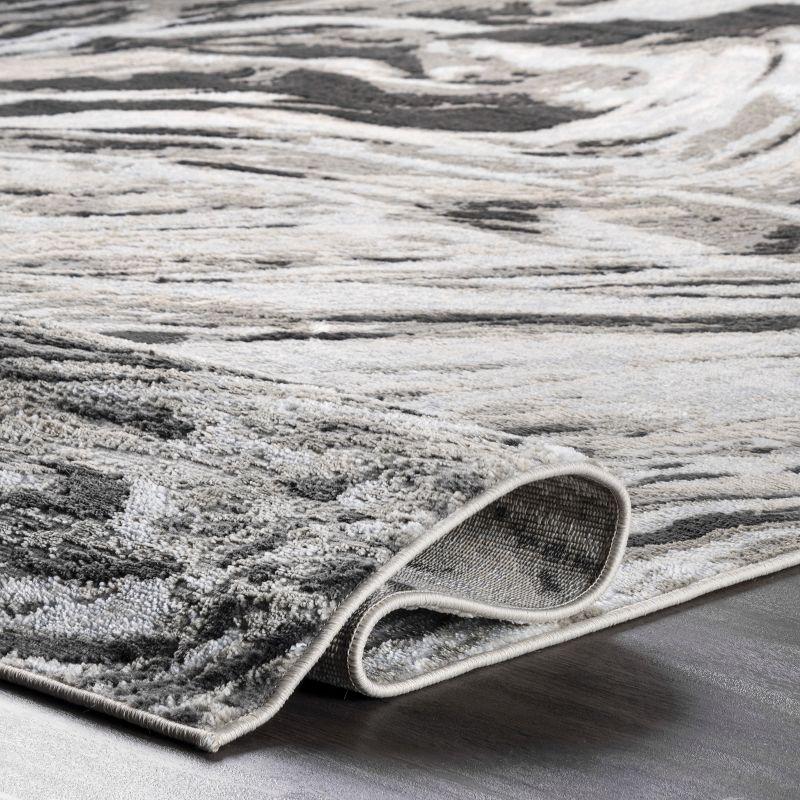 Abstract Braided Marble 5'x8' Area Rug in Gray Synthetic