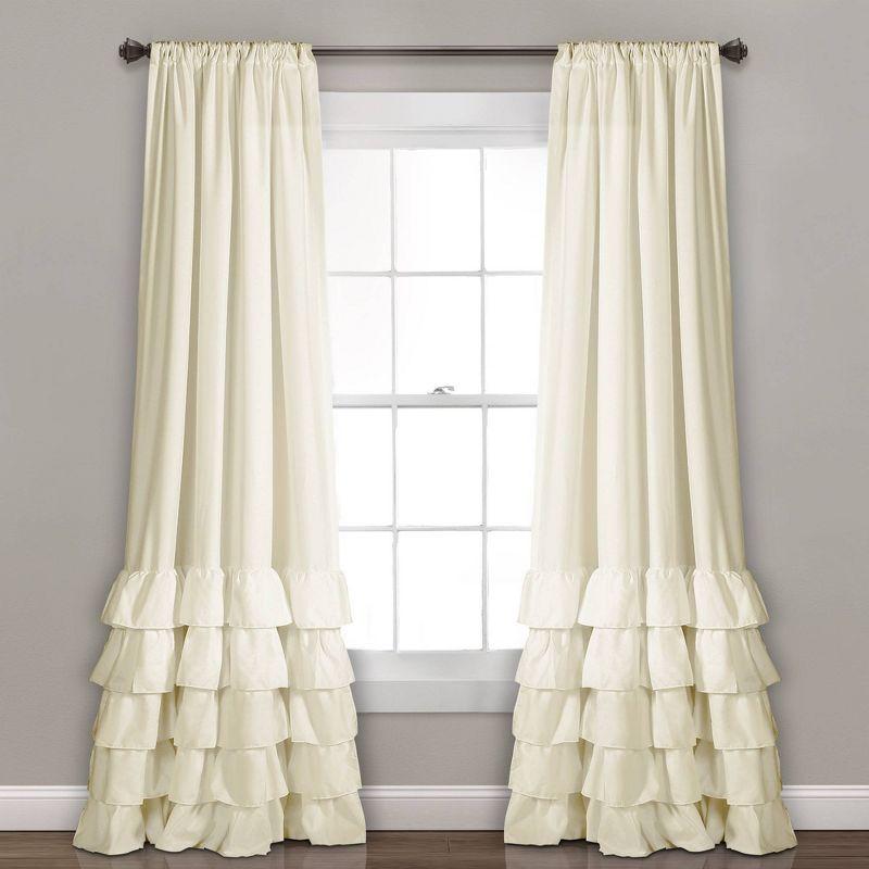 Lush Decor Allison Ruffle Polyester Semi Sheer Curtain Pair (Set of 2)