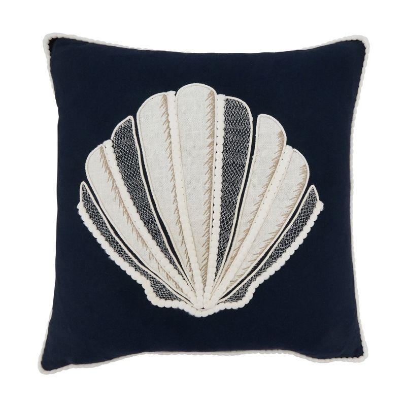 Saro Lifestyle Sandy Shore Seashell Throw Pillow Cover