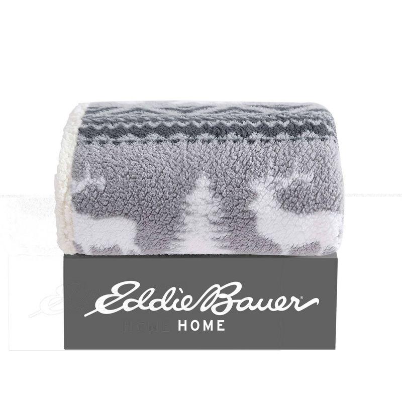 Eddie Bauer Eddie Bauer Printed Sherpa Reversible Throw Blankets