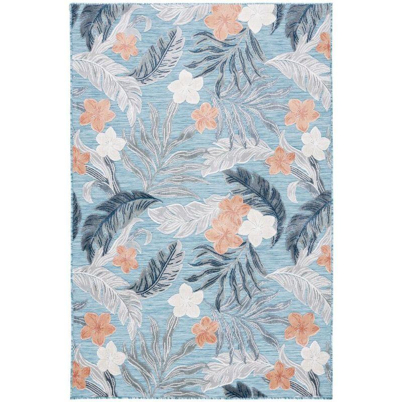Cabana CBN456 Loomed Indoor/Outdoor Area Rug - Blue/Grey - 5'1"x7'6" - Safavieh