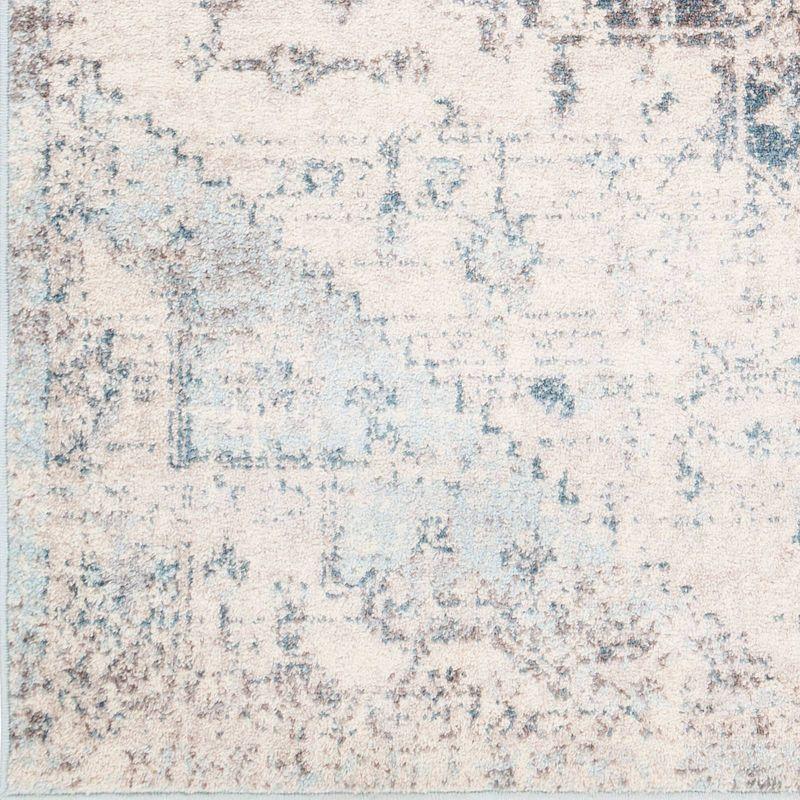 Elysian Blue Rectangular 6'7" x 9' Easy Care Area Rug