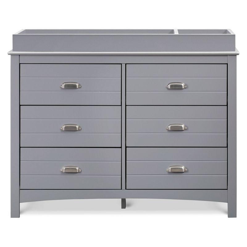 Gray Farmhouse 6-Drawer Double Dresser