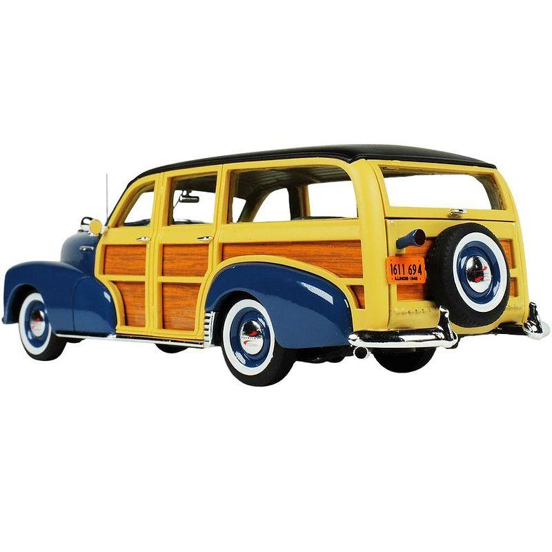 1948 Chevrolet Fleetmaster Woodie Station Wagon Como Blue with Black Top Ltd Ed 240 pcs 1/43 Model Car by Goldvarg Collection