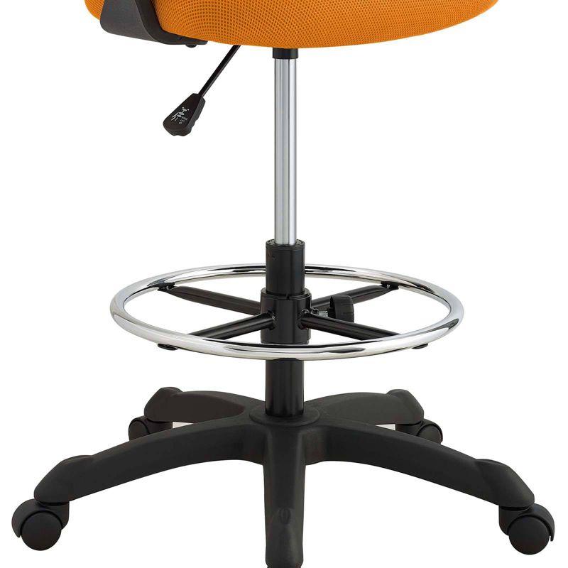 Thrive 25" Orange Mesh Swivel Drafting Chair with Plastic Frame