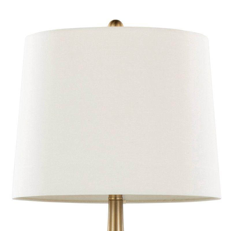 LumiSource Set of 2 Pebble 29" Contemporary Metal Table Lamps Gold Metal with White Linen Shade from Grandview Gallery : UL Listed,