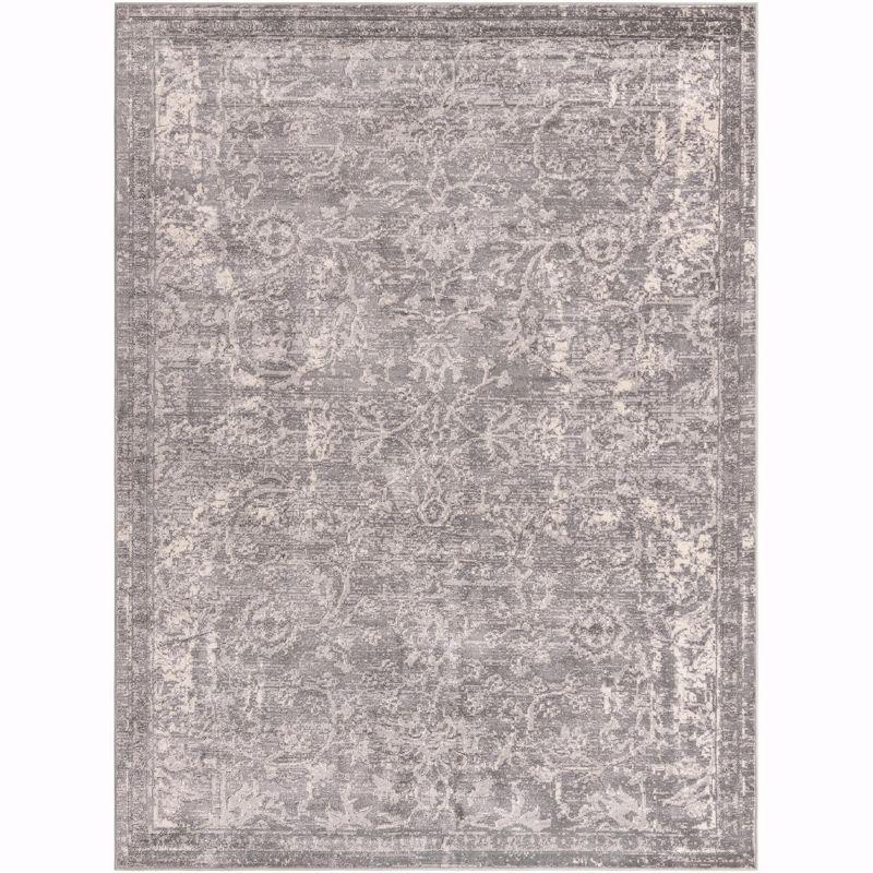 Unique Loom Portland Collection Area Rug - Albany (9'  x 12' Rectangle Gray/Ivory)