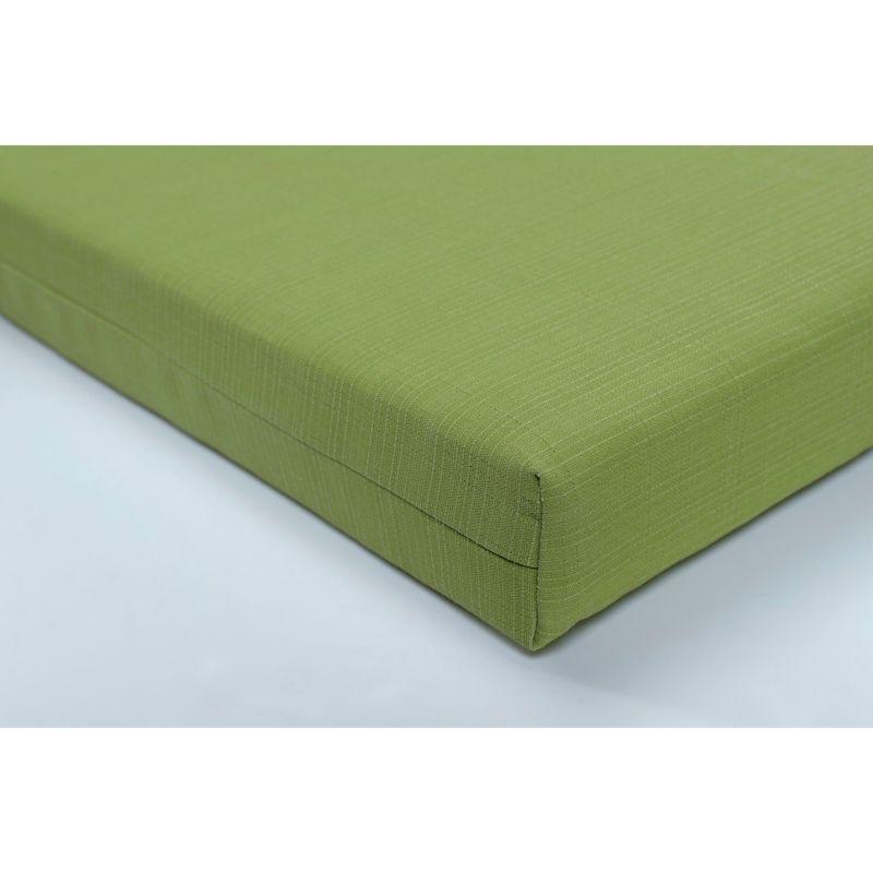 Outdoor Bench Cushion - Green Forsyth Solid - Pillow Perfect: Weather-Resistant, Fade-Resistant with Zipper Closure