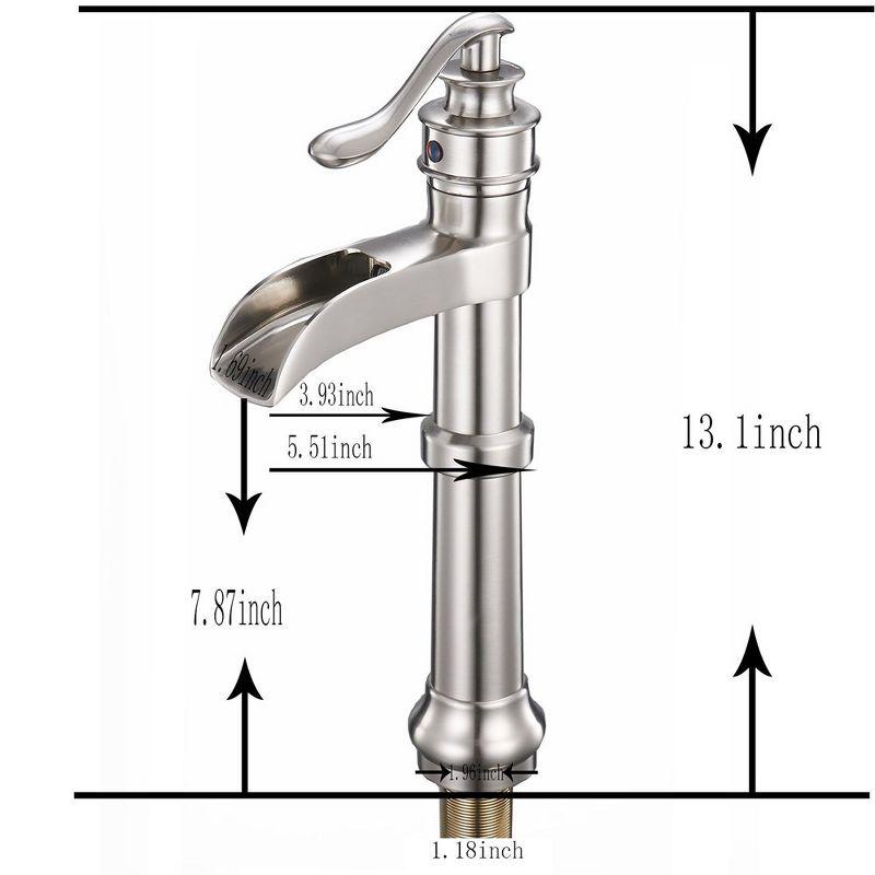 Brushed Nickel Single-Handle Waterfall Vessel Bathroom Faucet