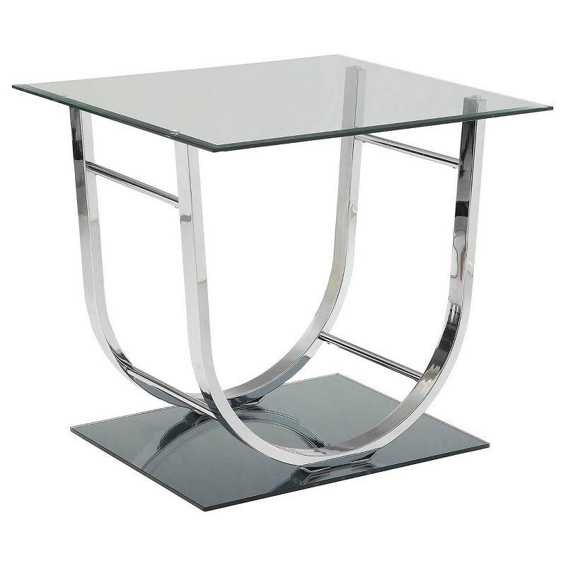 Danville End Table with Glass Top Chrome - Coaster