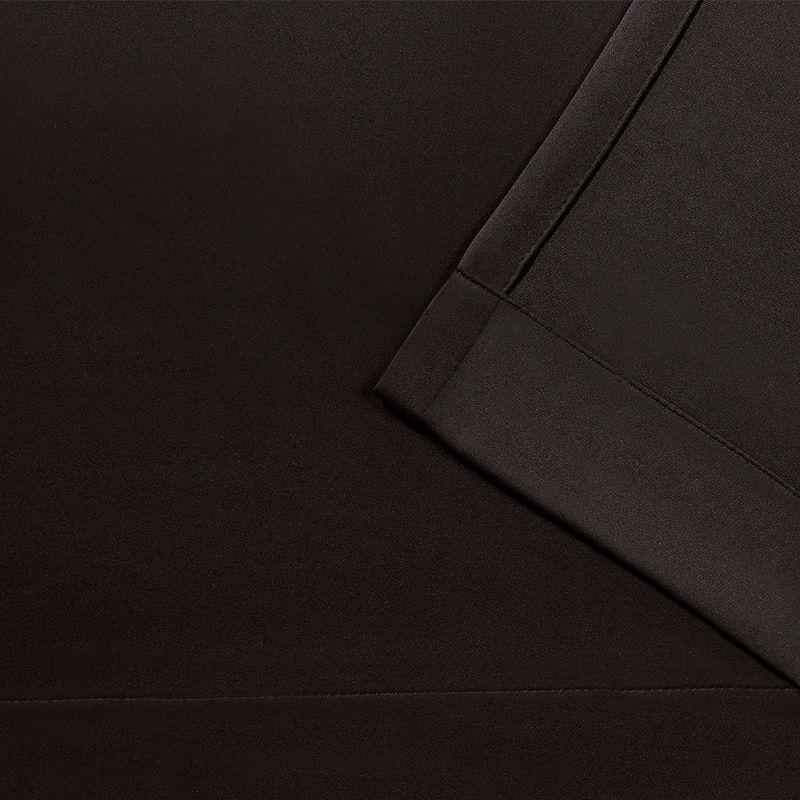 Set of 2 84"x52" Sateen Pinch Pleat Woven Blackout Back Tab Window Curtain Panel Brown: Thermal Insulated, Room Darkening