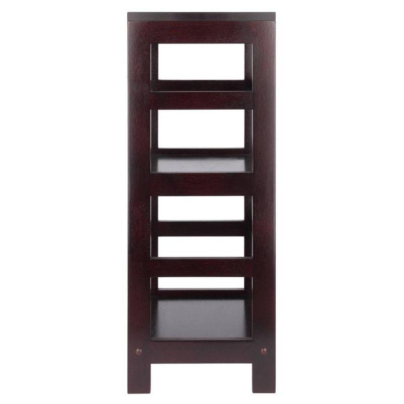 29.21" 2 Tier Leo Shelf Storage or Bookshelf Narrow Espresso Finish - Winsome: Mid-Century Modern, Wood Composite, Metal Hardware