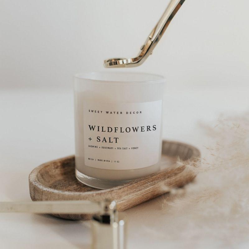 Sweet Water Decor Widlflowers and Salt 11oz White Jar Soy Candle