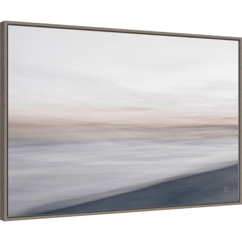 33" x 23" Waves Move Me I by Nathan Larson Framed Canvas Wall Art Print - Amanti Art: Modern Minimalist Decor, Lithograph Artwork