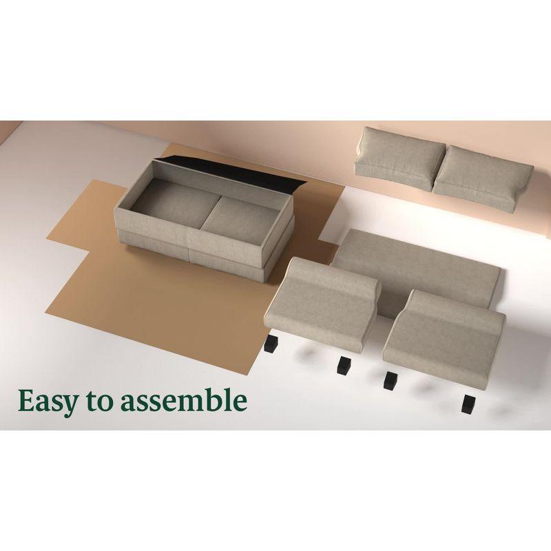 78" Josh Sofa Beige - Zinus: Easy-to-Clean, Woven Fabric, Seats Three, Tool-Free Assembly