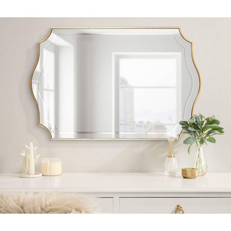 20" x 30" Hollyn Decorative Framed Wall Mirror Gold - Kate & Laurel All Things Decor: Chic Scalloped Edge, Hangs Both Ways