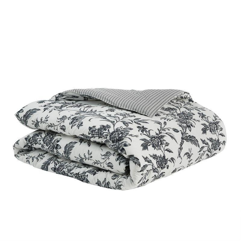 Amberley Black and White Reversible Cotton Full Comforter Set