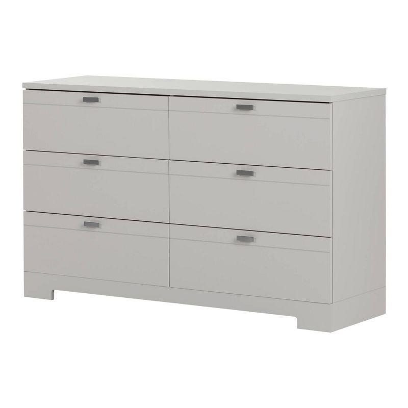 Soft Gray Nursery Double Dresser with Extra Deep Soft Close Drawers