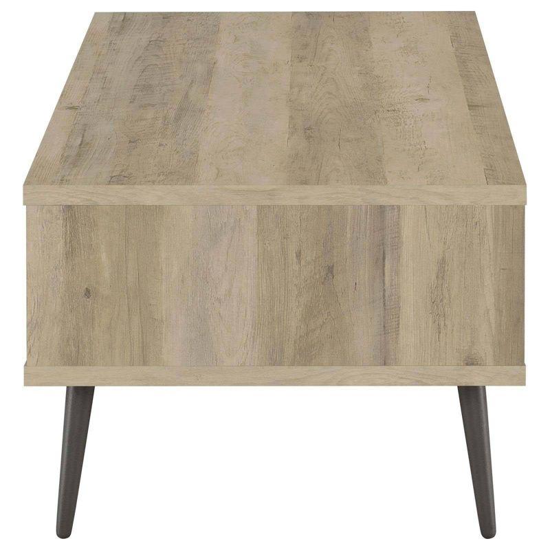 Coaster Welsh Mid Century Modern Wood Coffee Table with Drawer and Shelf Antique Pine/Gray