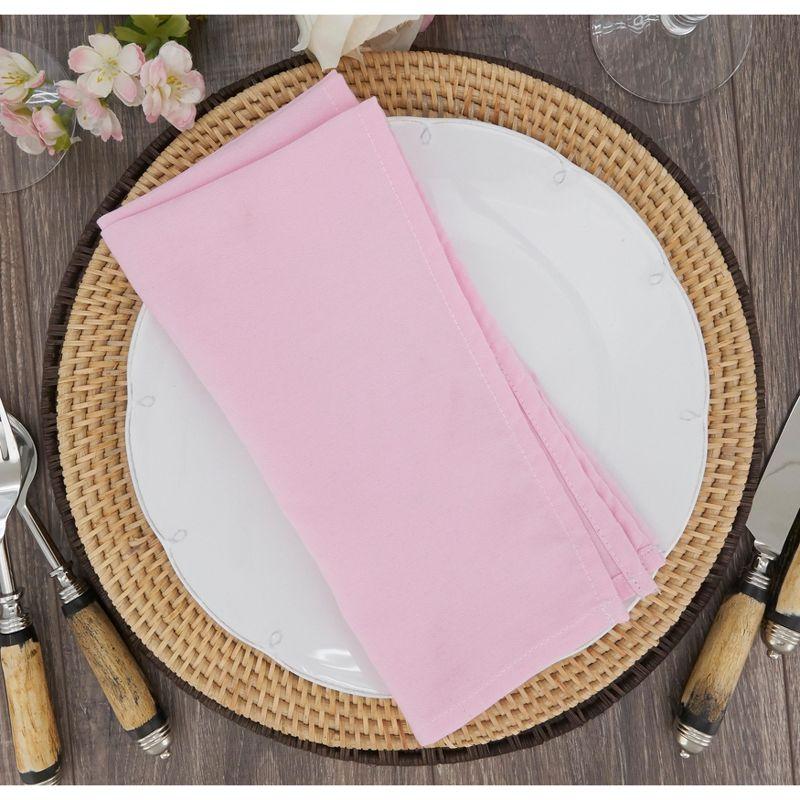 Saro Lifestyle Everyday Cloth Table Napkins (Set of 12), Pink, 20" x 20"