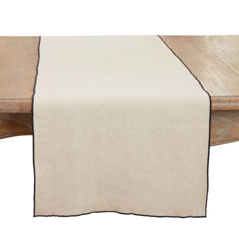 Stonewashed Linen Table Runner with Stitched Edge, 16"x72"