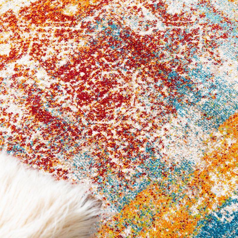 Unique Loom 4'x6' Rosso Cavalli Multi-color Indoor Area Rug