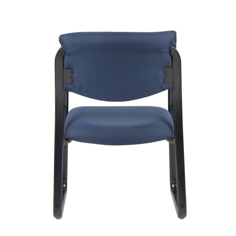 Sled Base Guest Chair Blue - Boss: Sturdy Metal Frame, Padded Back & Seat, Fixed Height