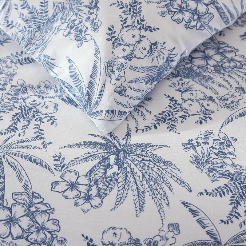 Tommy Bahama Pen And Ink Blue Cotton Duvet Cover Set