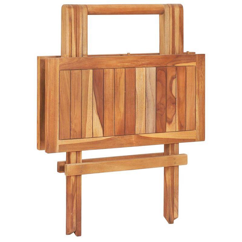 vidaXL Folding Bistro Table 23.6 in.x23.6 in.x25.6 in. Solid Teak Wood