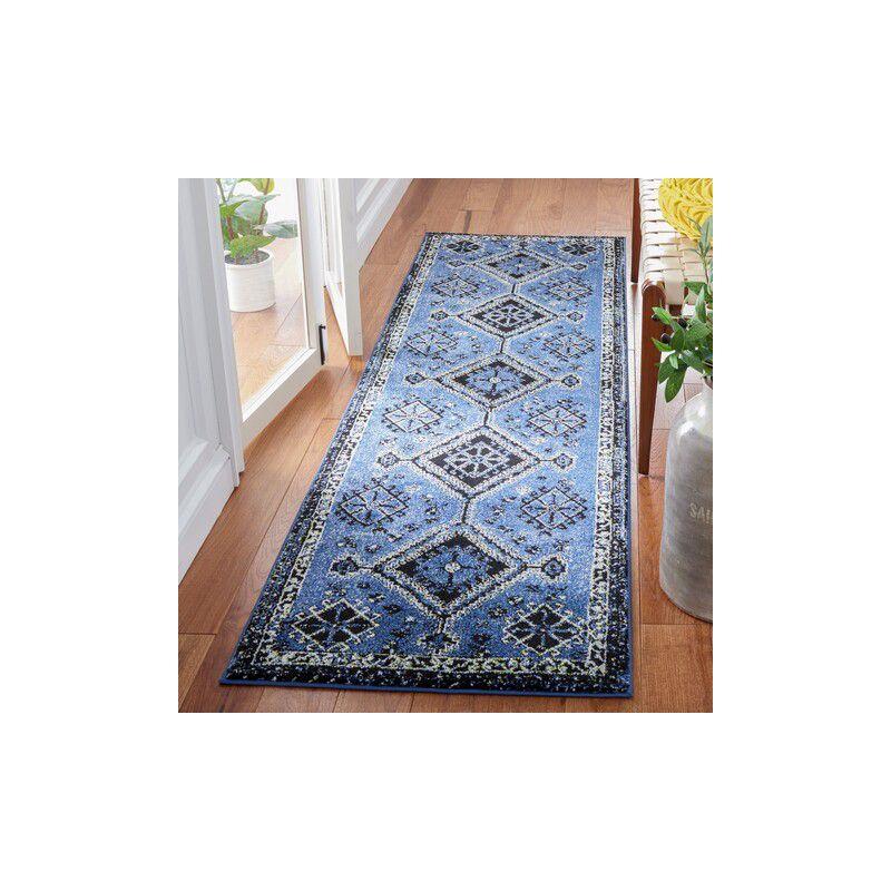 Vintage Hamadan VTH293 Power Loomed Indoor Runner Rug - Blue/Black - 2'3"x8' - Safavieh