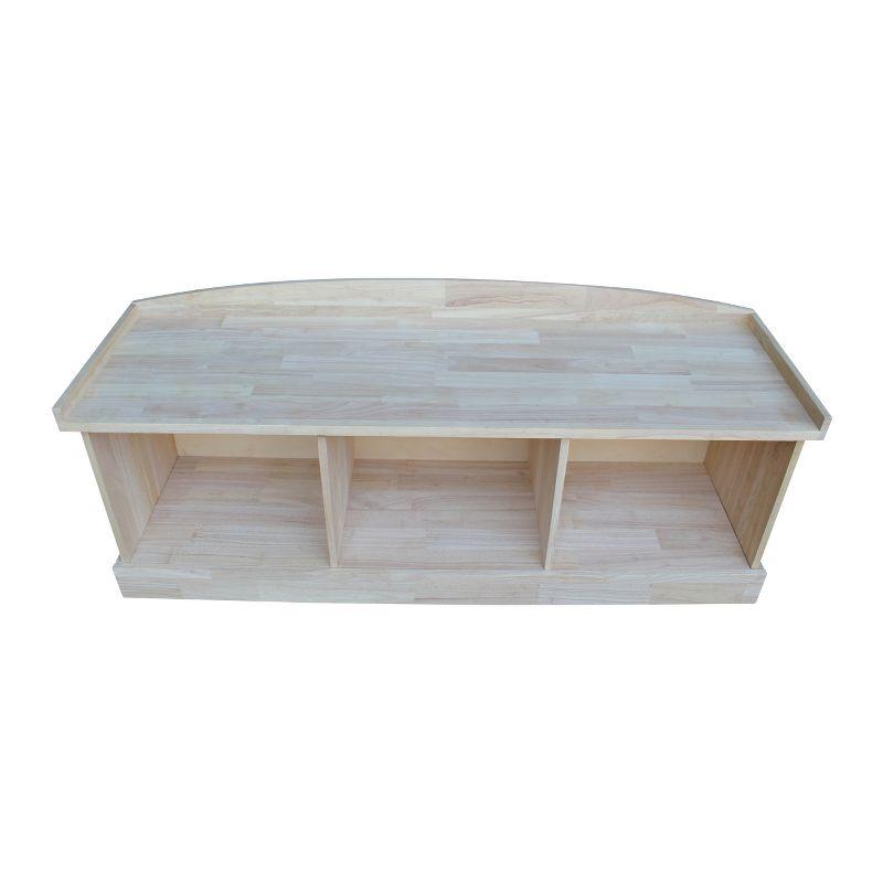 Storage Bench Unfinished - International Concepts: Hardwood Entryway Seat, Shoe Organizer, Window Nook