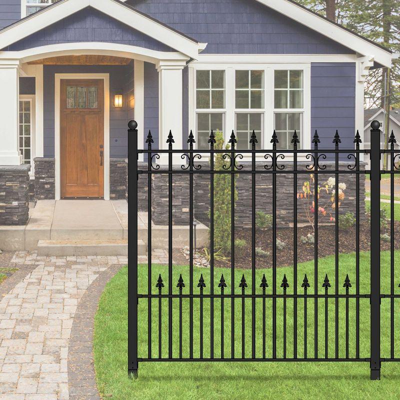 ALEKO Venice 62.8'' H x 66'' W Black Metal Fencing