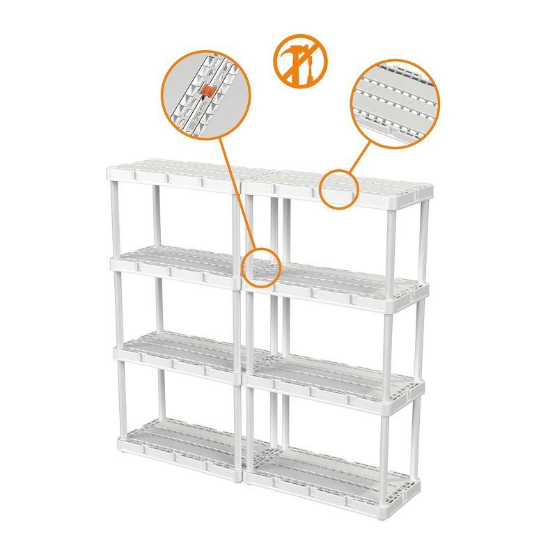 Gracious Living 48" White Solid 4-Shelf Light-Duty Storage Unit